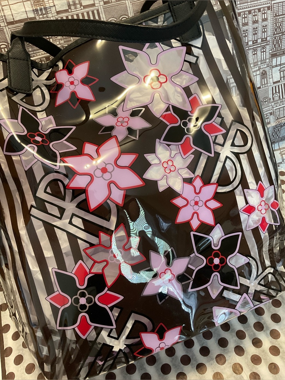 Henri Bendel PVC Floral Shopper Total - Picture 2 of 16